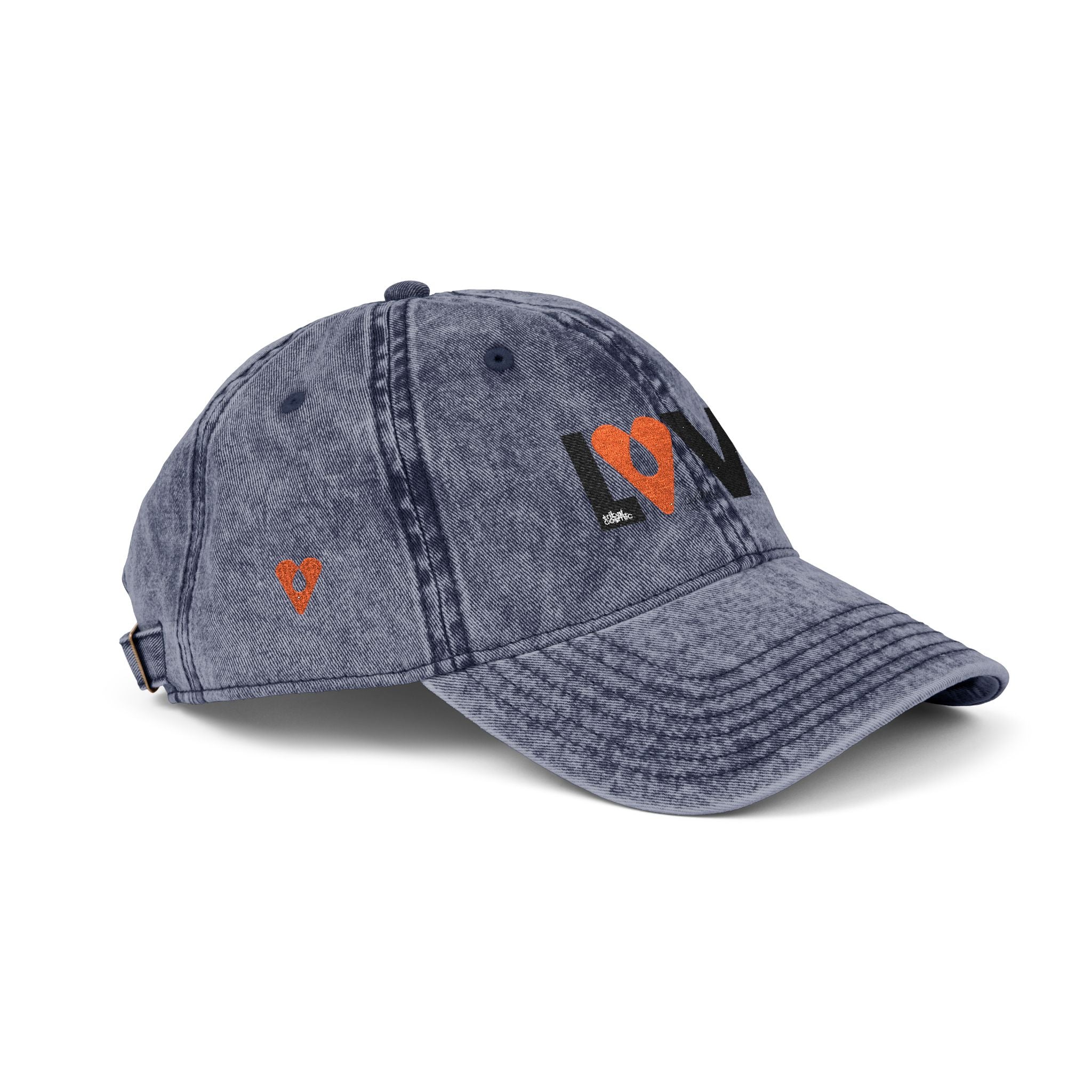 Vintage Embroidered Cap – 'LOVE' Heart Patch Baseball Hat
