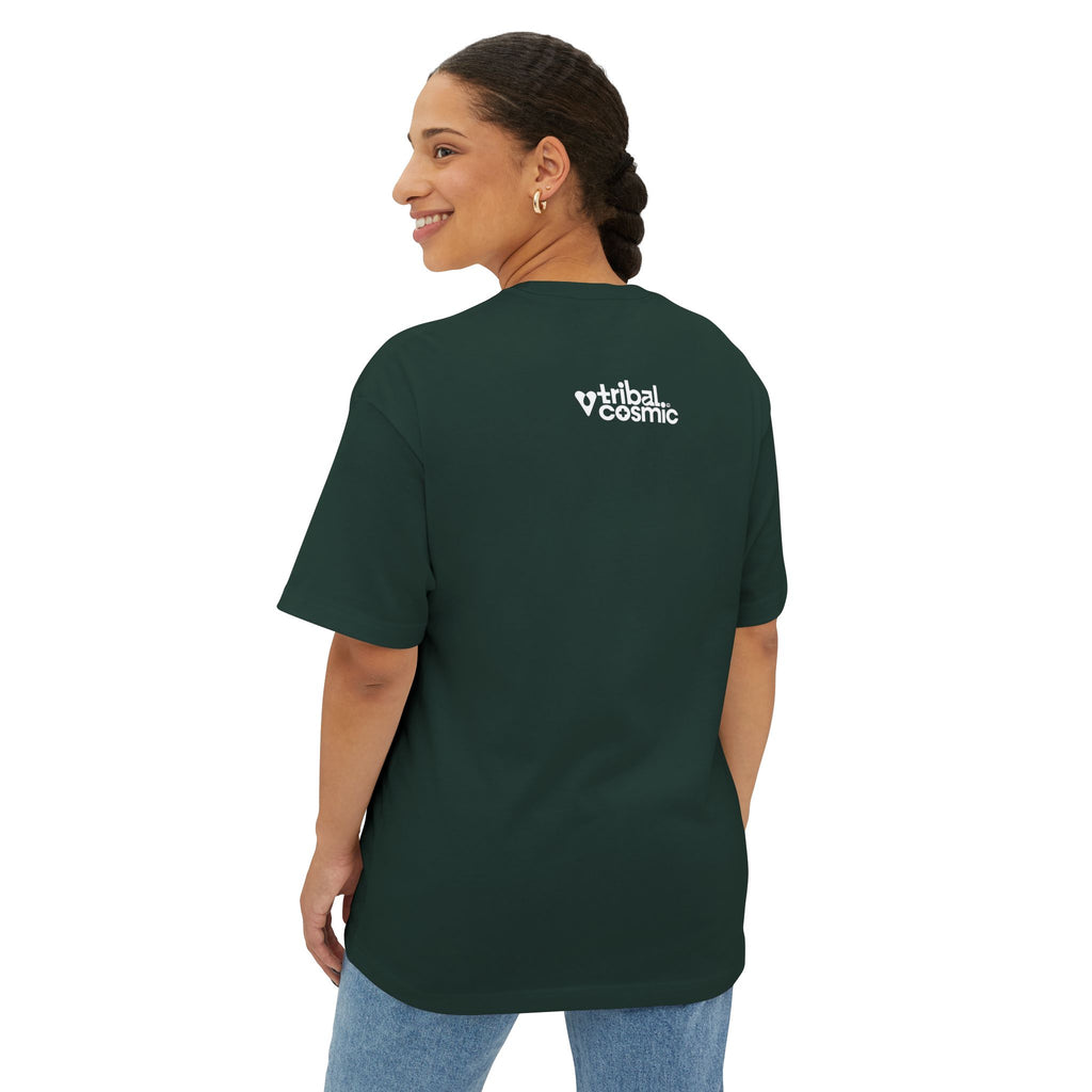 Truth Graphic Tee — Retro Red & Blue Logo Oversized Boxy T‑Shirt