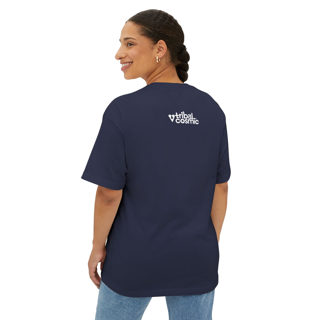 Truth Graphic Tee — Retro Red & Blue Logo Oversized Boxy T‑Shirt