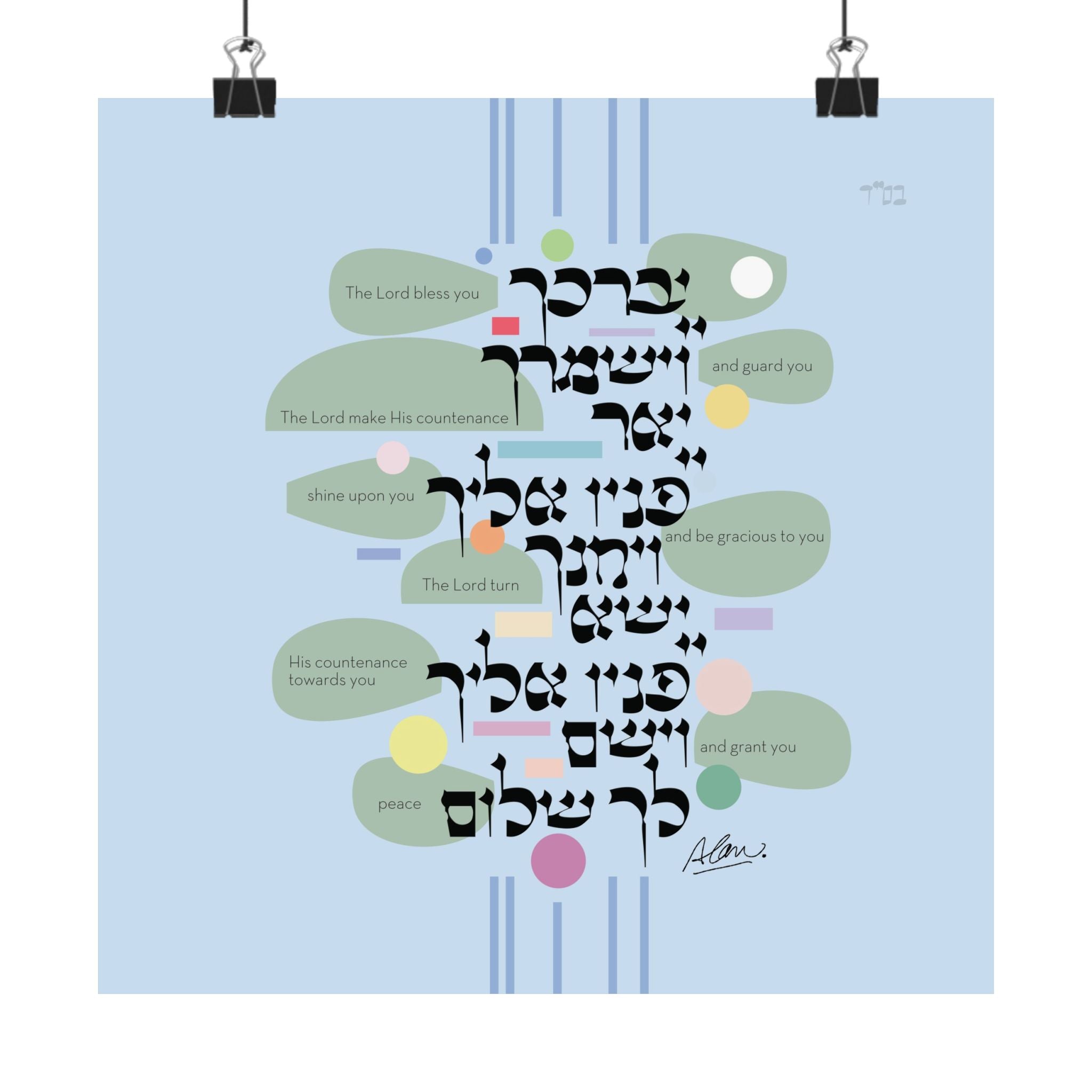 BIRKAT KOHANIM [ Priestly Blessing _English_ Tree Formation ] 18" x 18" Poster UNFRAMED