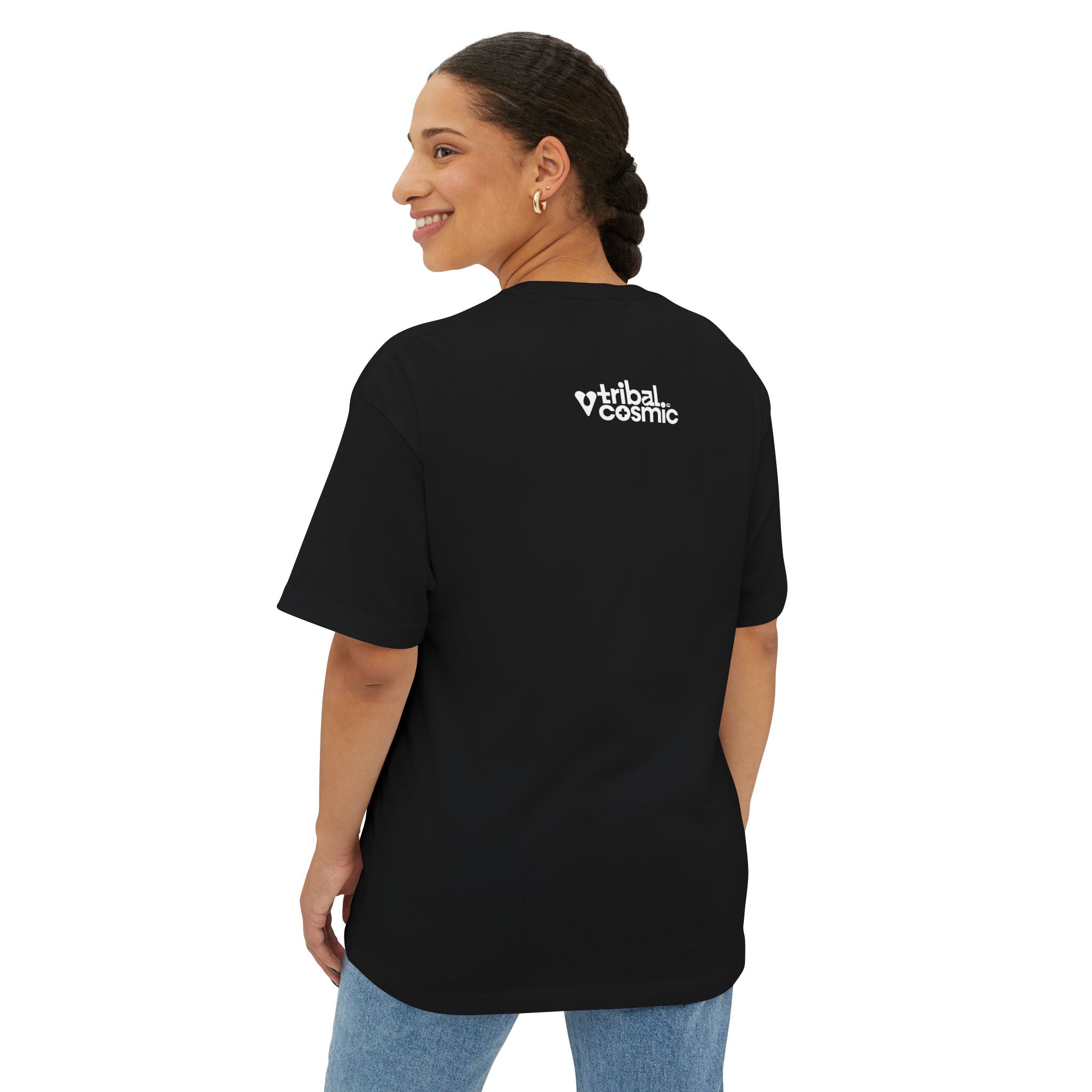 Truth Graphic Tee — Retro Red & Blue Logo Oversized Boxy T‑Shirt