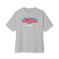 Truth Graphic Tee — Retro Red & Blue Logo Oversized Boxy T‑Shirt