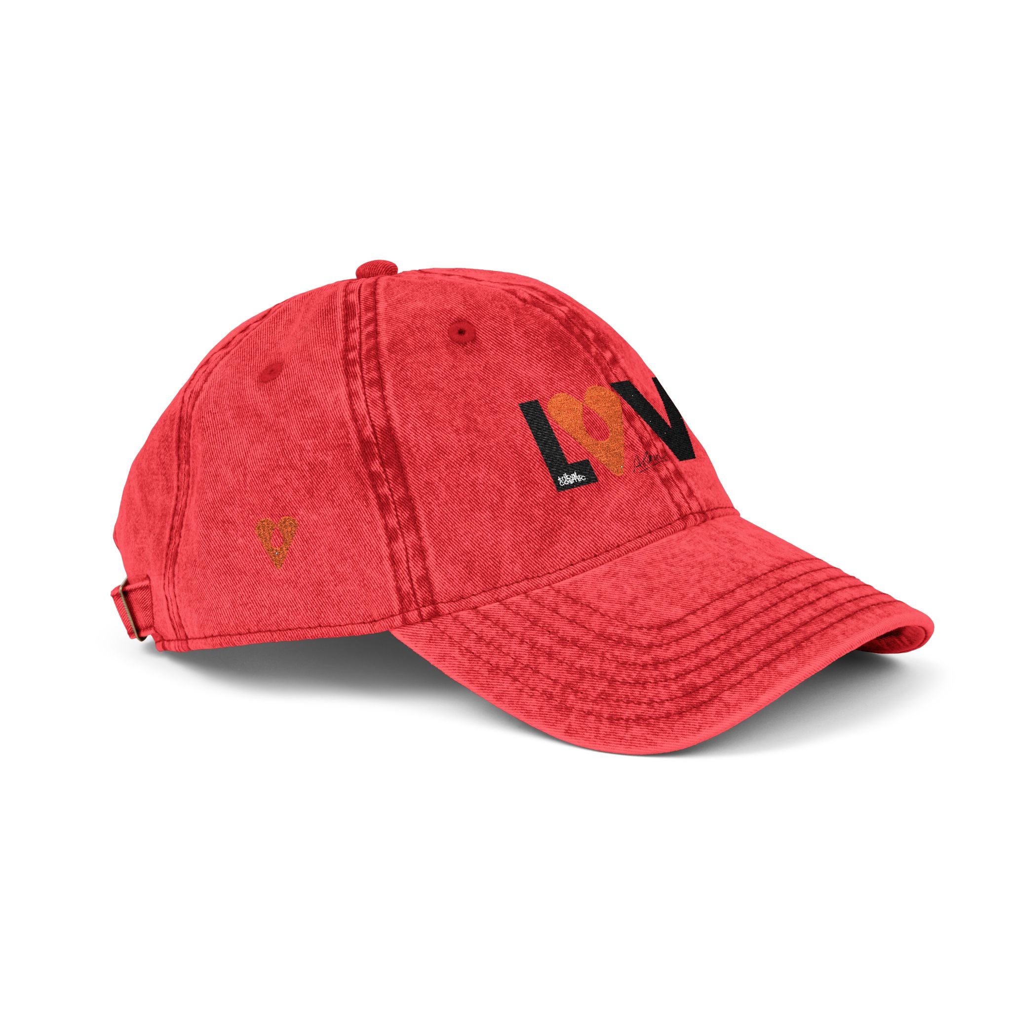 Vintage Embroidered Cap – 'LOVE' Heart Patch Baseball Hat