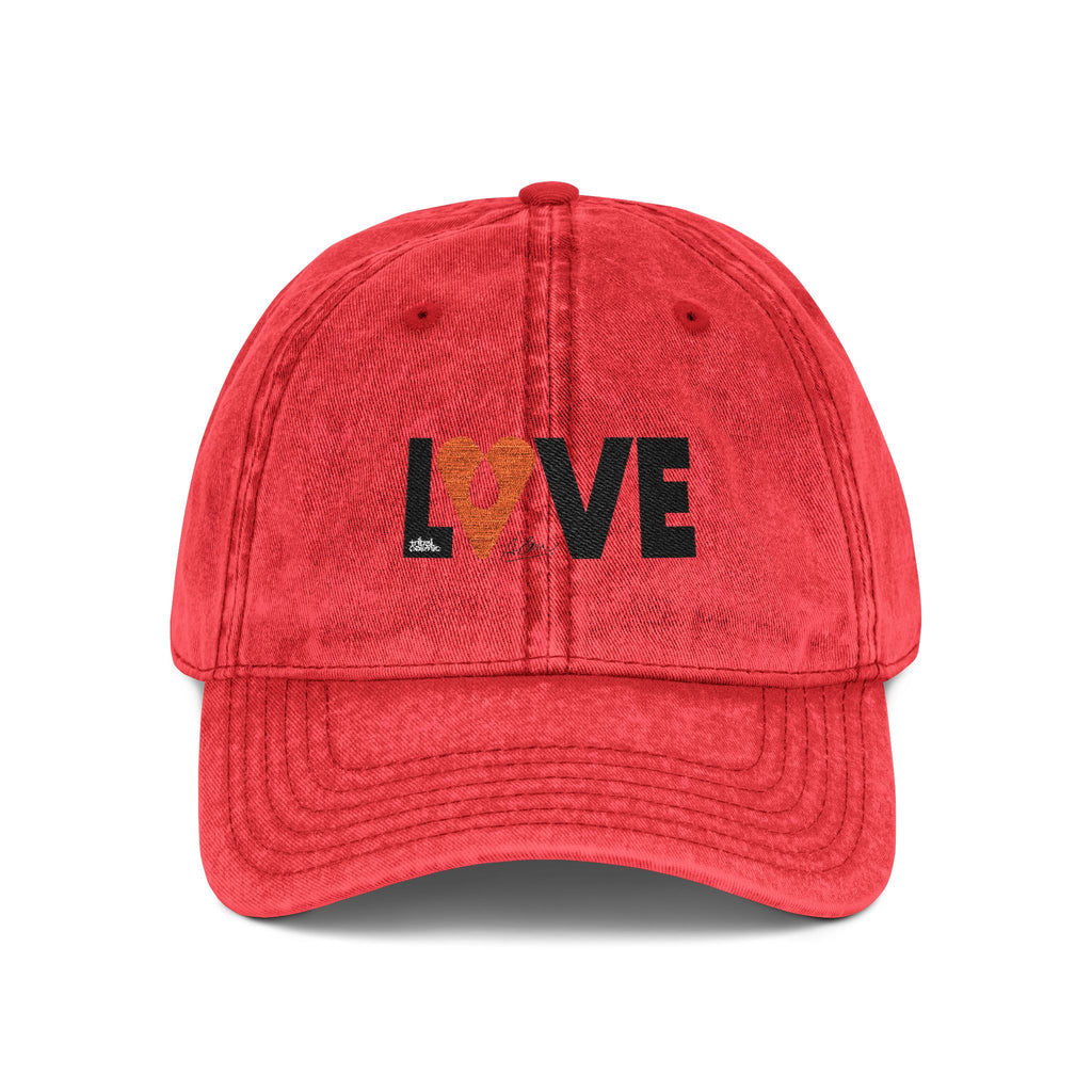 Vintage Embroidered Cap – 'LOVE' Heart Patch Baseball Hat