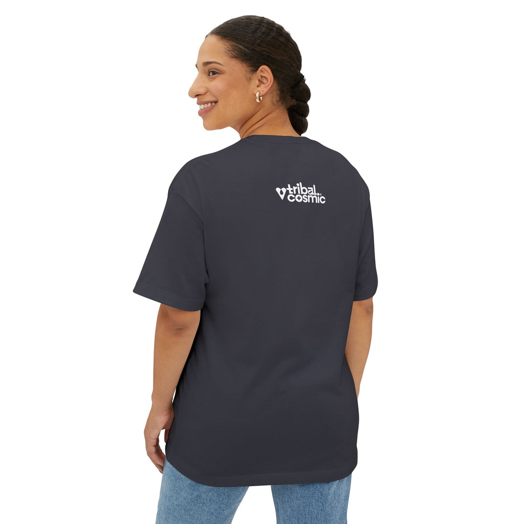 Truth Graphic Tee — Retro Red & Blue Logo Oversized Boxy T‑Shirt