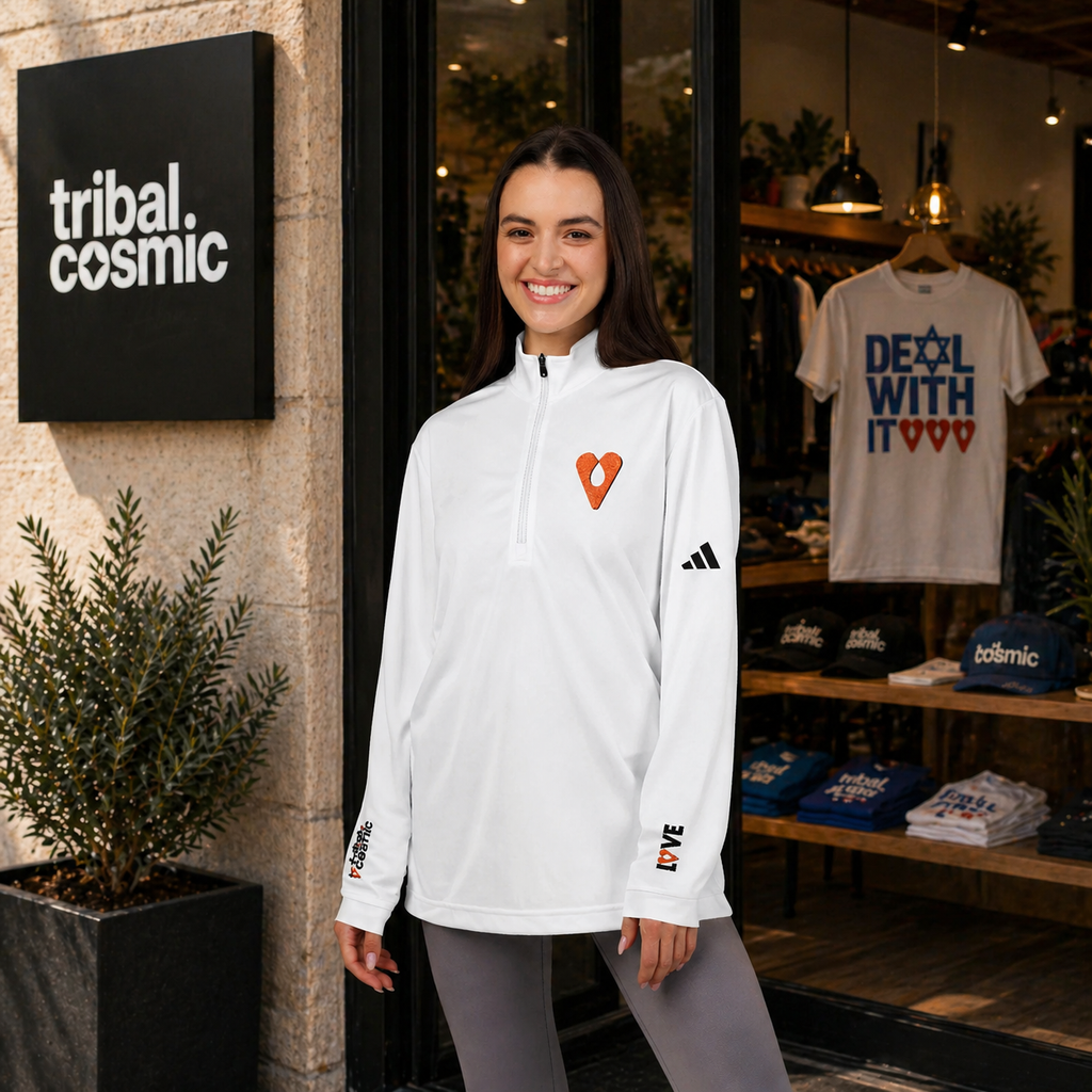 Adidas® Performance Quarter-Zip – LOVE Heart Design by Avraham Rafael