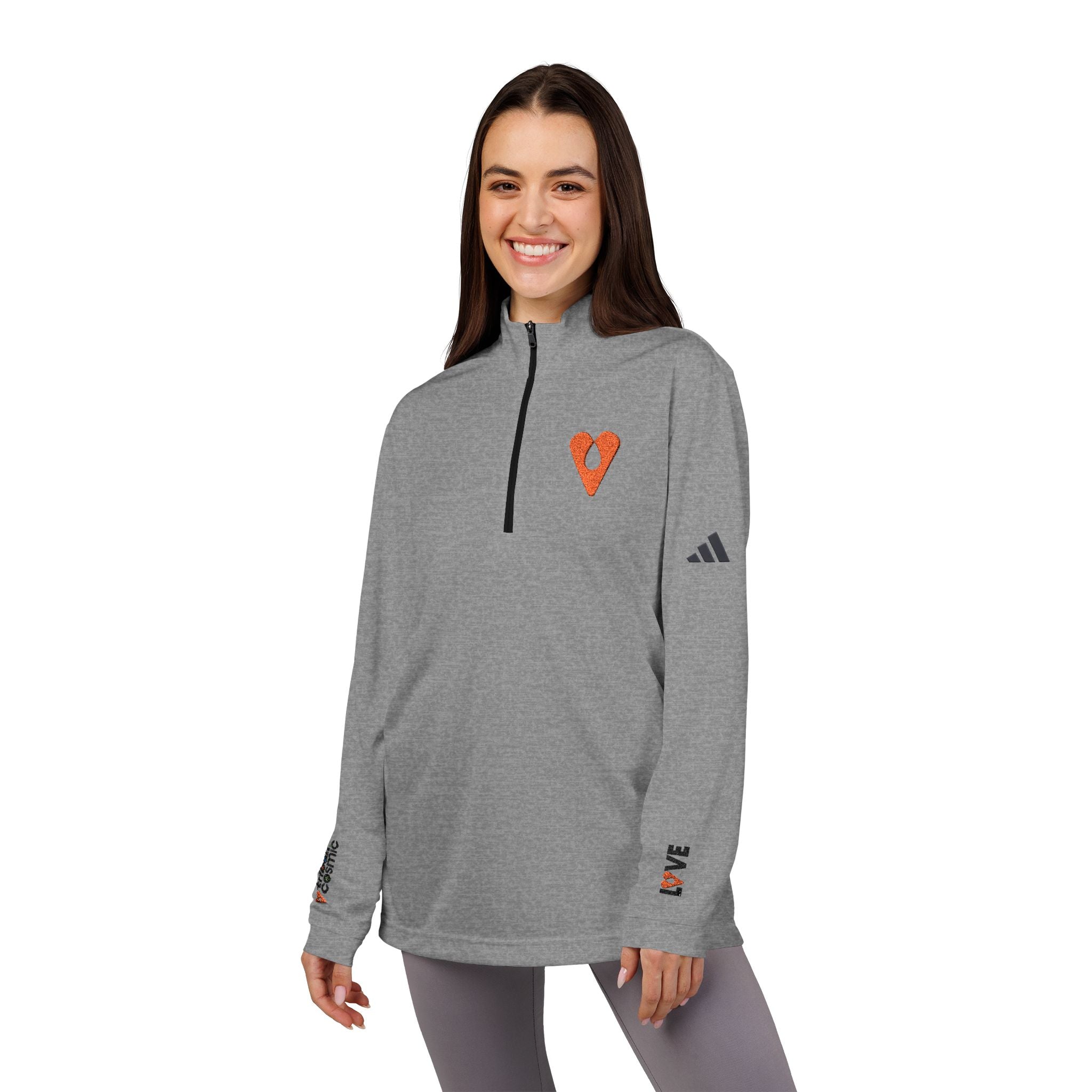 Adidas® Performance Quarter-Zip – LOVE Heart Design by Avraham Rafael