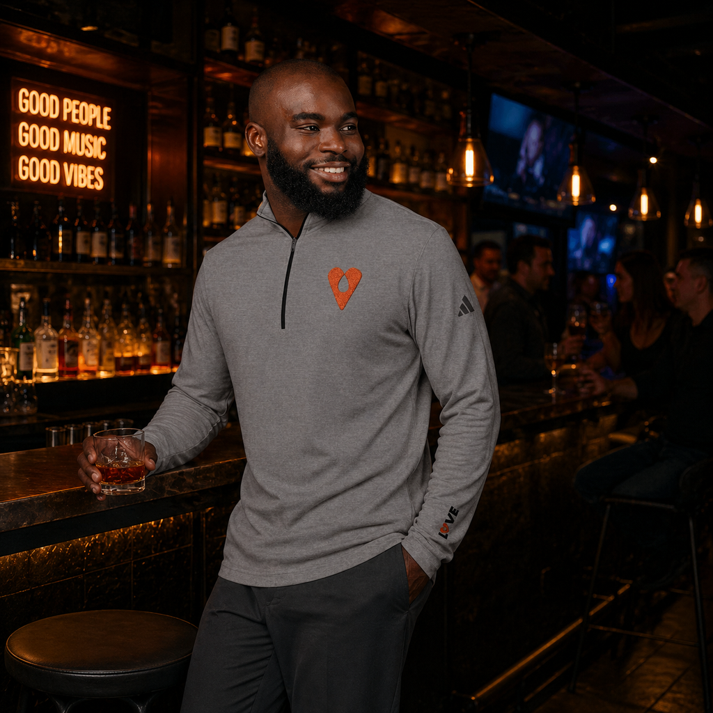 Adidas® Performance Quarter-Zip – LOVE Heart Design by Avraham Rafael