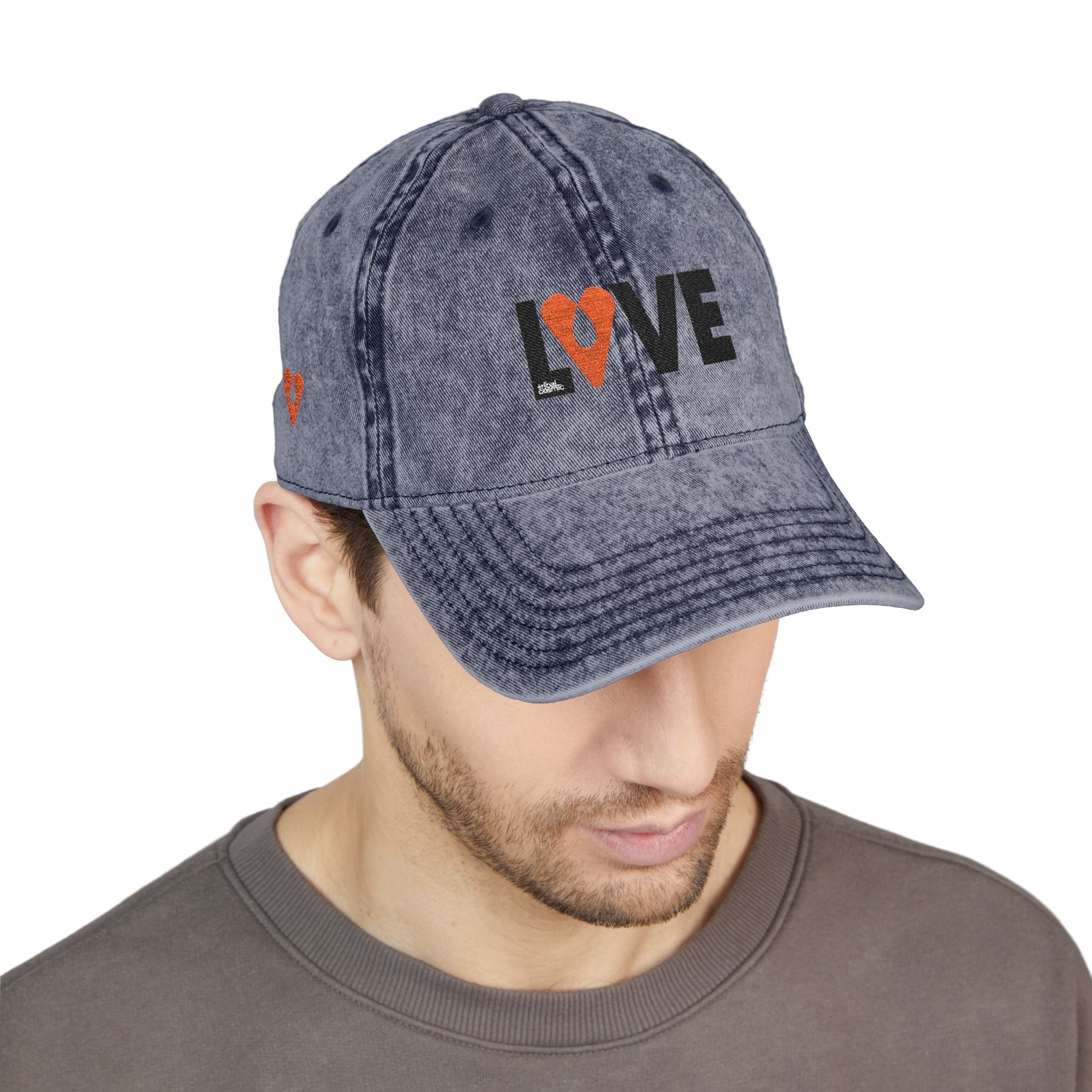 Vintage Embroidered Cap – 'LOVE' Heart Patch Baseball Hat