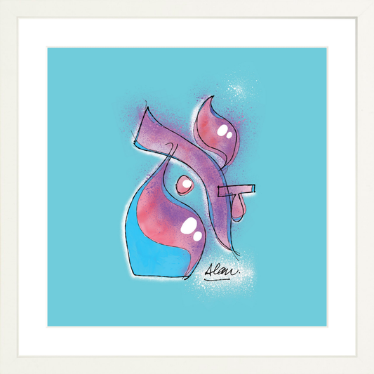 cosmic code: ALEPH [ WHITE FRAME ] 13" x 13" Gallery White - Single Mat