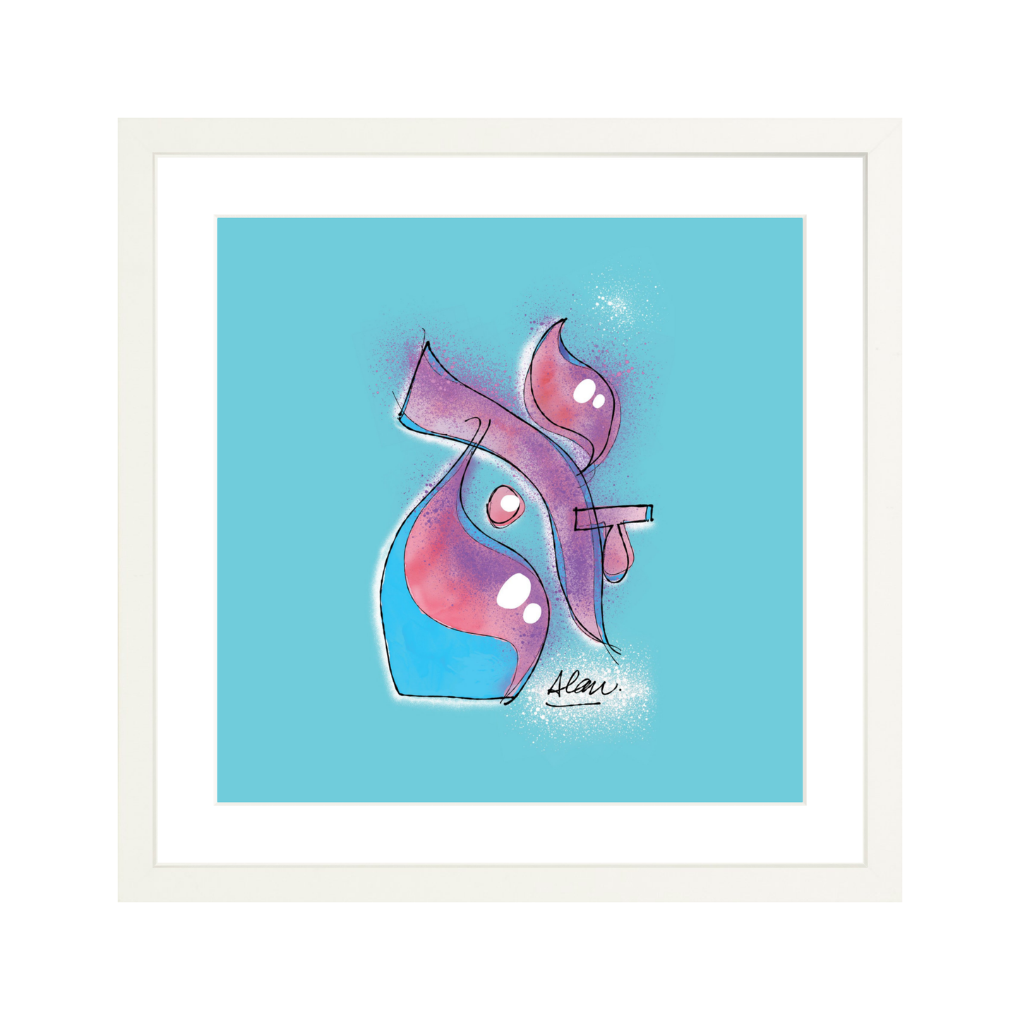 cosmic code: ALEPH [ WHITE FRAME ] 13" x 13" Gallery White - Single Mat