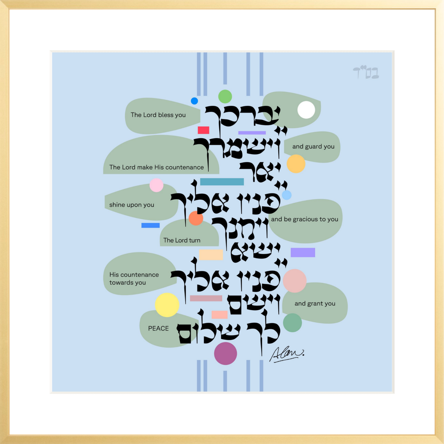 PRIESTLY BLESSING [ LUX ] 18" x 18" Metal Gallery Matte Gold - Single Mat