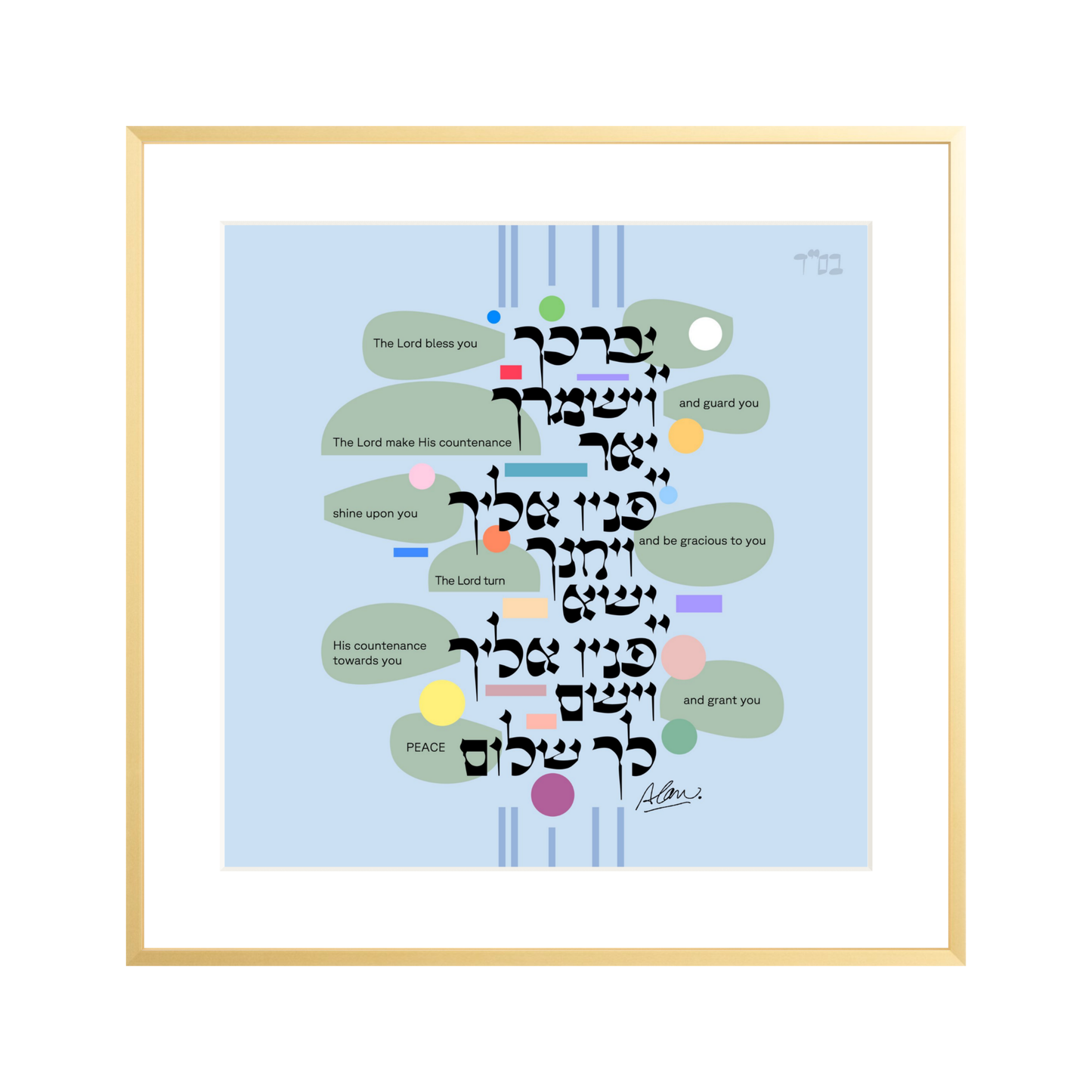 PRIESTLY BLESSING [ LUX ] 18" x 18" Metal Gallery Matte Gold - Single Mat