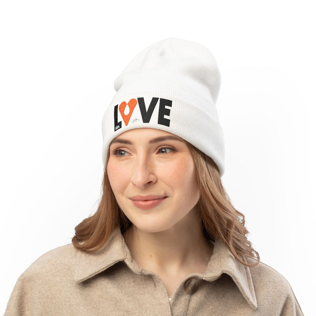 LOVE Embroidered Knit Beanie – Avraham Rafael | The AHAVA | LOVE Collection