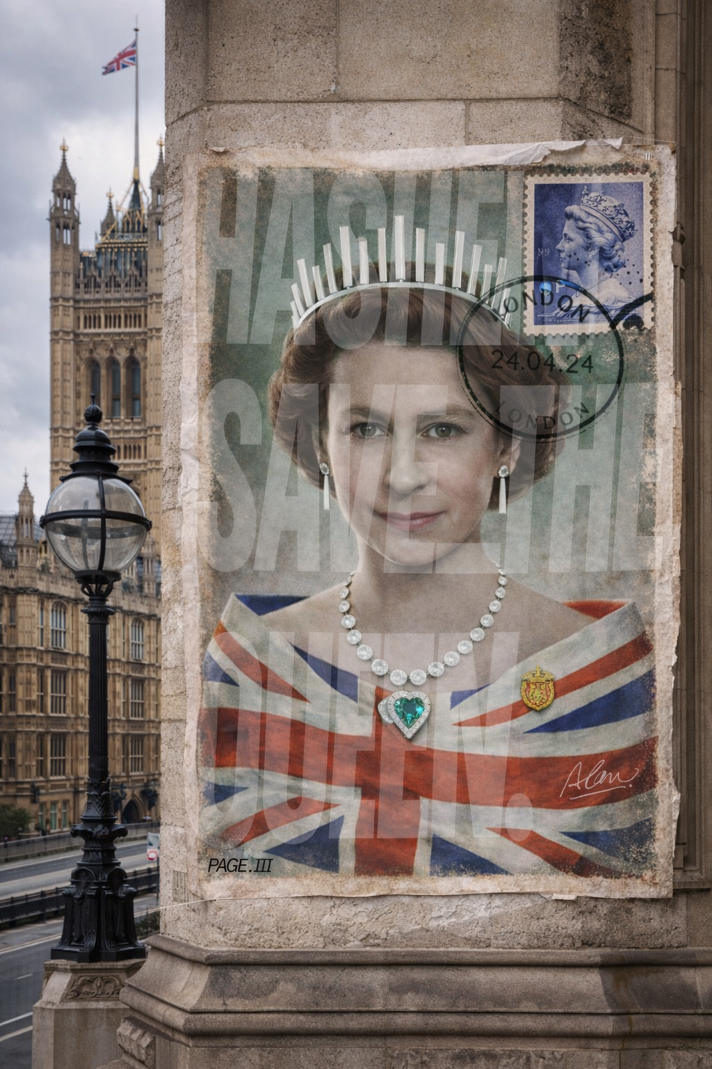 SAVE THE QUEEN — Original Mixed Media Portrait | 1/1 by Avraham Rafael