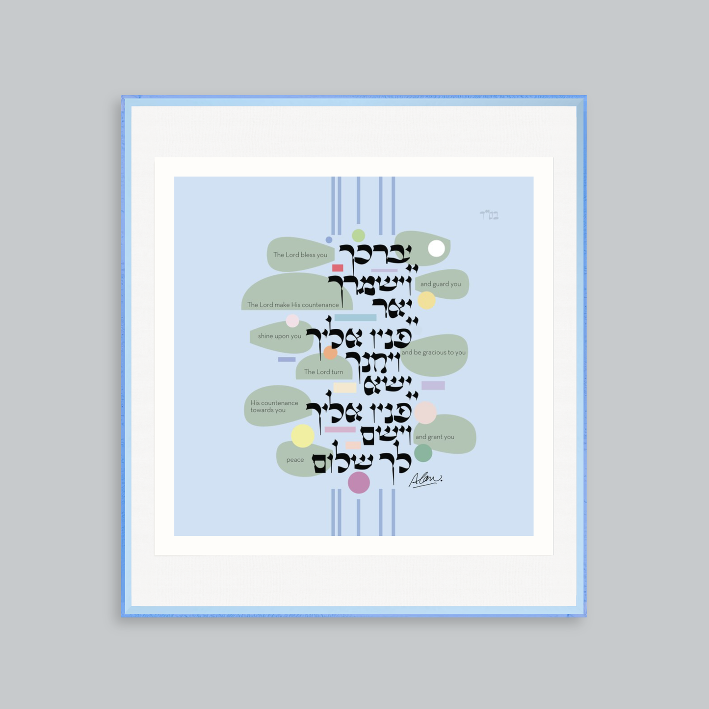 PRIESTLY BLESSING [ PLEXIBOX BLUE ] 18" x 18" Max Plexibox Blue - Floated