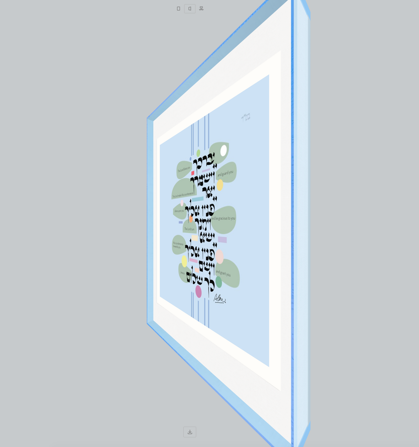 PRIESTLY BLESSING [ PLEXIBOX BLUE ] 18" x 18" Max Plexibox Blue - Floated