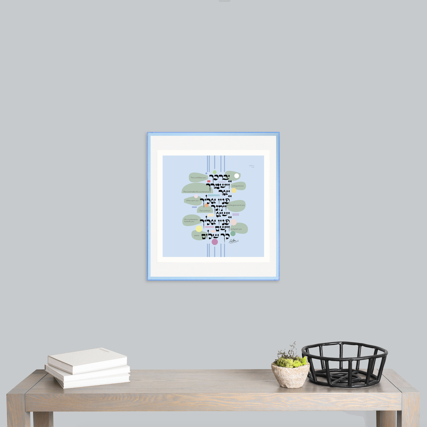 PRIESTLY BLESSING [ PLEXIBOX BLUE ] 18" x 18" Max Plexibox Blue - Floated